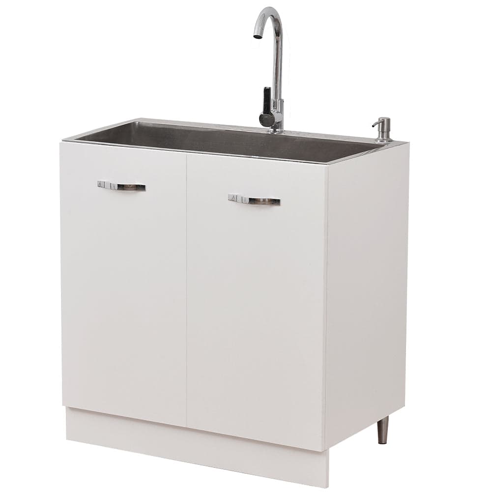 Mobile Cucina Sottolavello Componibile in Legno Colore Bianco con 2 Ante 80cm in Moduli componibili Danyx - Casoria, commercioVirtuoso.it