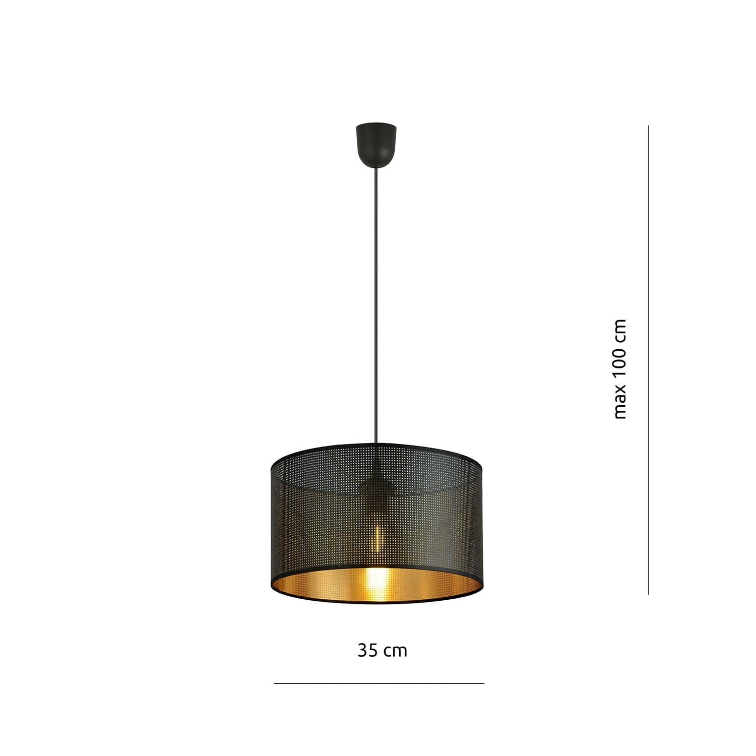 Sospensione Minimal 1 Luce Aston In Acciaio Nero E Oro in Lampade a sospensione LuceArt - Montecorvino Pugliano, commercioVirtuoso.it