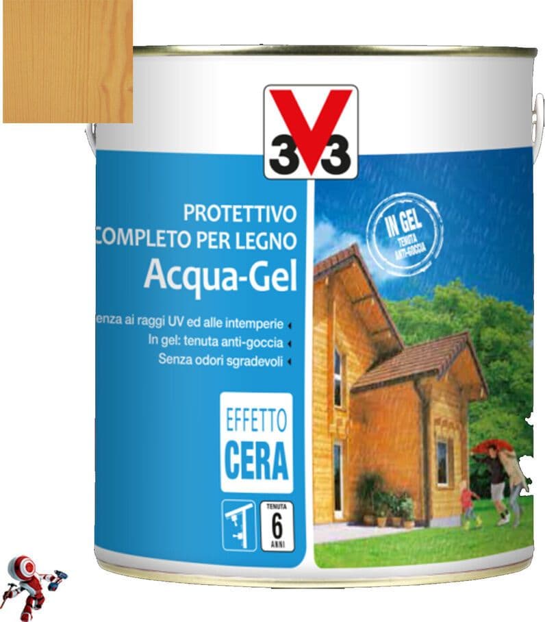 V33 Protettivo completo Acqua-Gel 750 ml Ideale su tutti i tipi di legno in Vernice Masterbrico - Longobardi, commercioVirtuoso.it