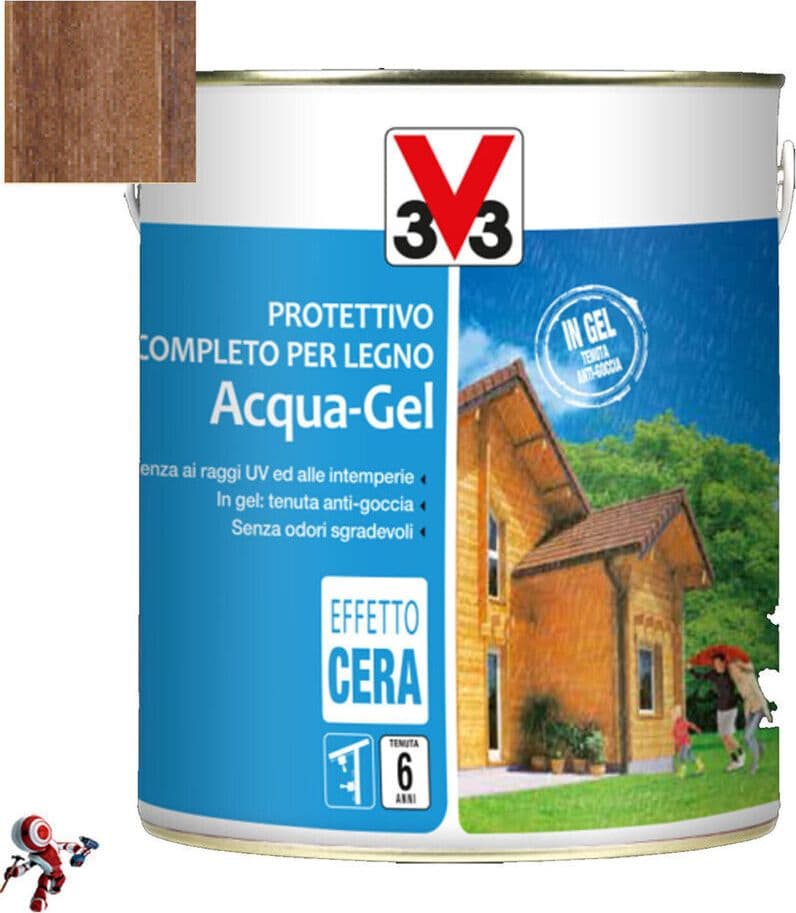 V33 Protettivo completo Acqua-Gel 750 ml Ideale su tutti i tipi di legno in Vernice Masterbrico - Longobardi, commercioVirtuoso.it