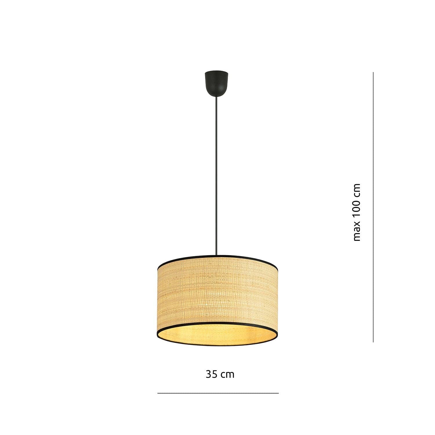 Sospensione Nordica 1 Luce Aston In Acciaio Nero E Rattan in Lampade a sospensione LuceArt - Montecorvino Pugliano, commercioVirtuoso.it