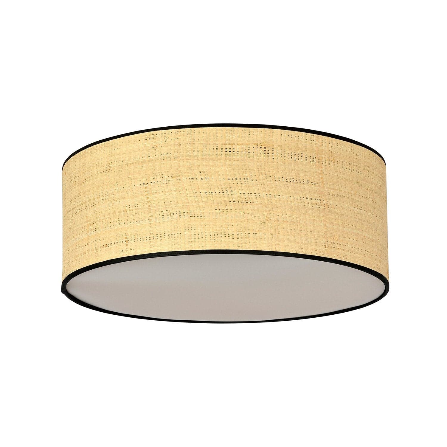 Plafoniera Nordica 3 Luci Aston In Acciaio Nero E Rattan in Plafoniere LuceArt - Montecorvino Pugliano, commercioVirtuoso.it