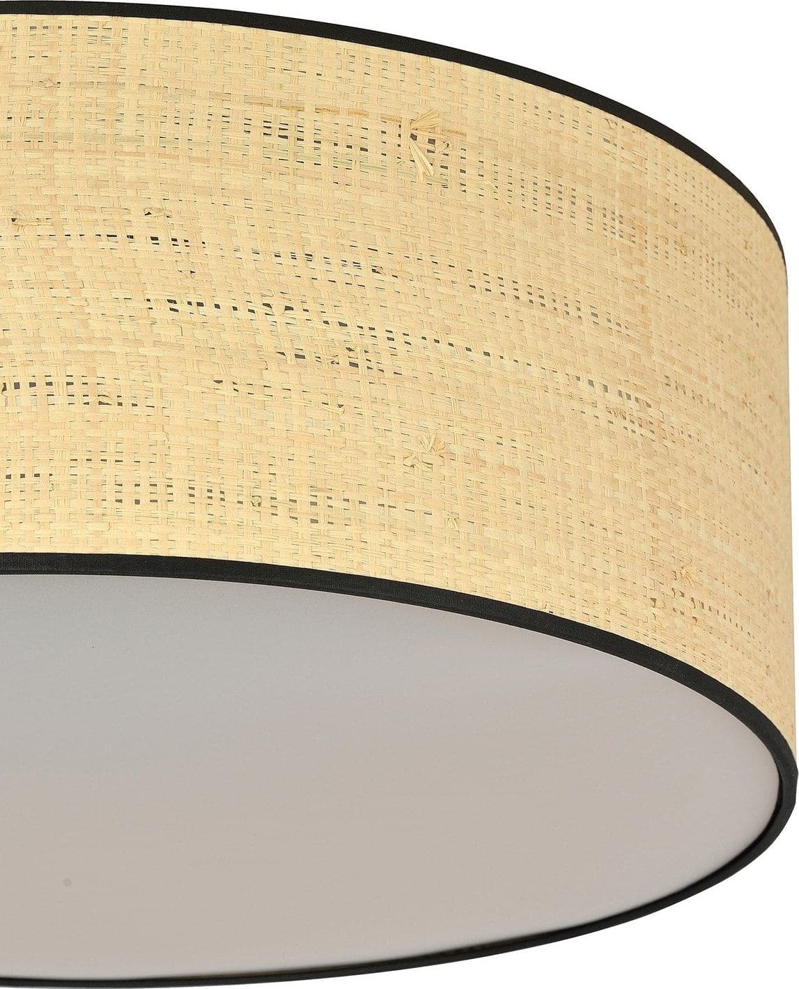 Plafoniera Nordica 3 Luci Aston In Acciaio Nero E Rattan in Plafoniere LuceArt - Montecorvino Pugliano, commercioVirtuoso.it