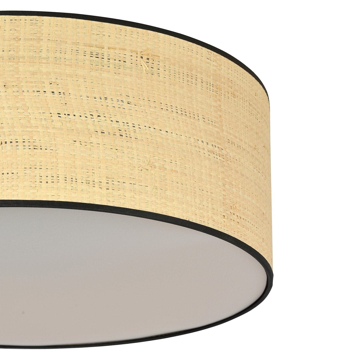 Plafoniera Nordica 3 Luci Aston In Acciaio Nero E Rattan in Plafoniere LuceArt - Montecorvino Pugliano, commercioVirtuoso.it