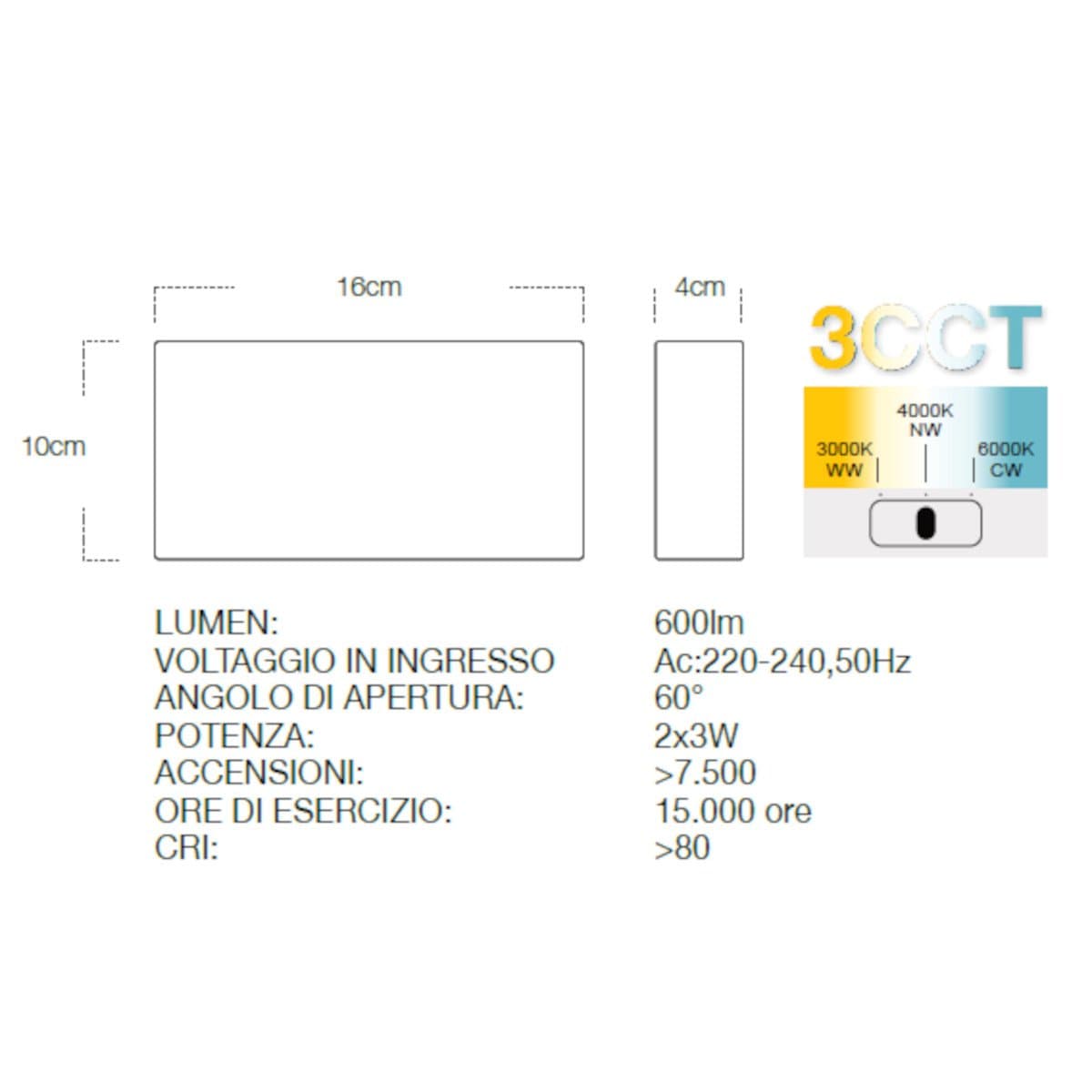 Applique led Lampadari Bartalini ENETA BIANCO IP65 termoplastica in Applique Lampadari Bartalini - Colle di Val d’Elsa, commercioVirtuoso.it