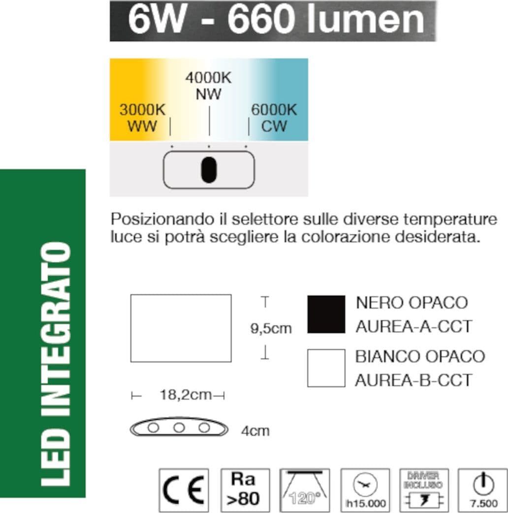 Applique led Lampadari Bartalini AERUA A CCT IP65 alluminio in Applique Lampadari Bartalini - Colle di Val d’Elsa, commercioVirtuoso.it