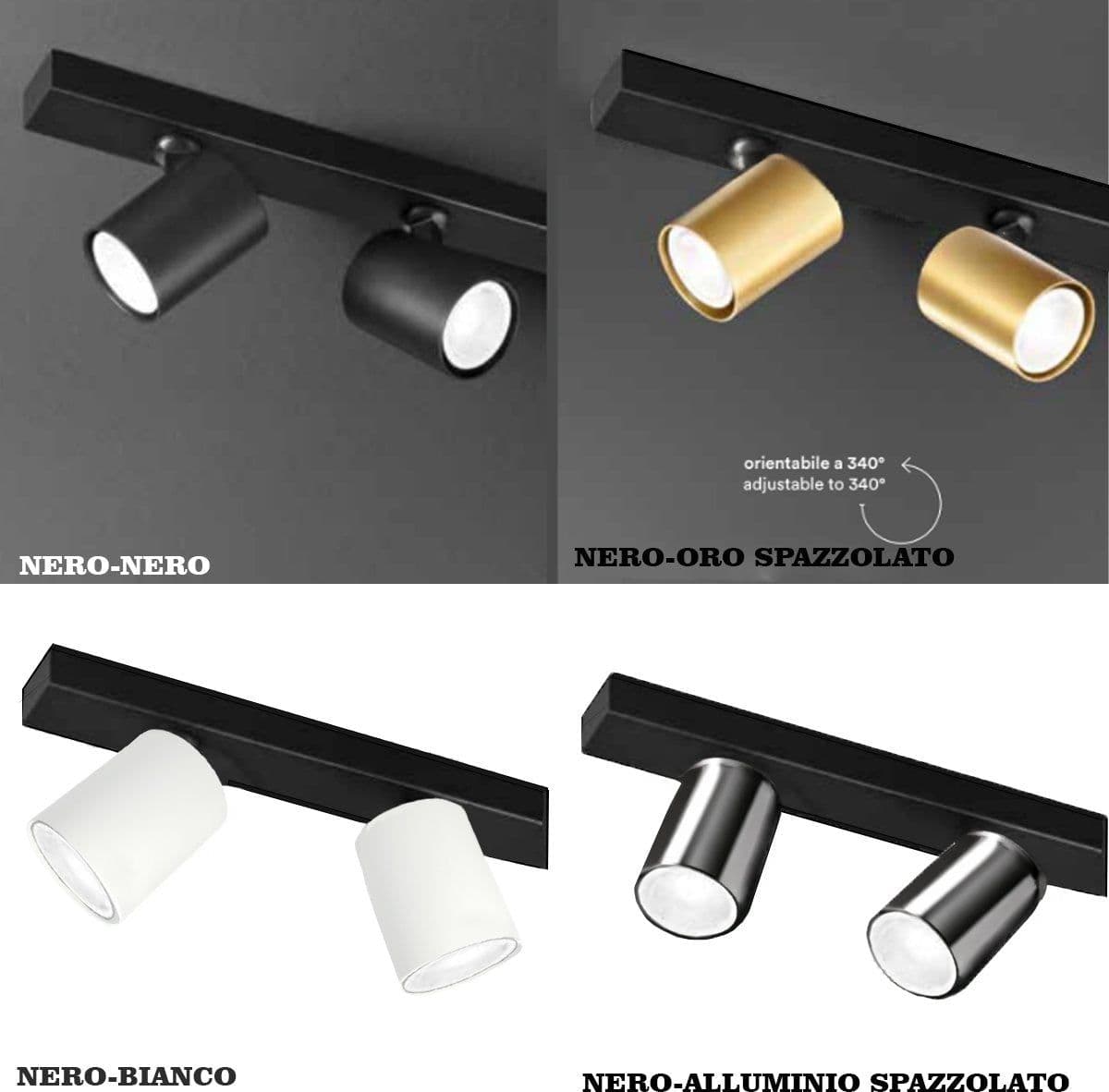 Binario faretti Perenz SNODO 8292N 8290N 8296 GU10 LED sistema modulare angolare esterno spot orientabili in Teste faretto per sistemi di illuminazione a cavo e su binario Lampadari Bartalini - Colle di Val d’Elsa, commercioVirtuoso.it