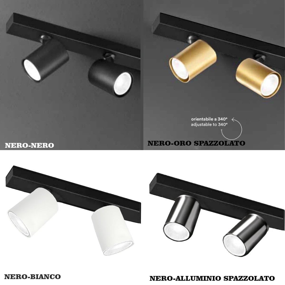 Binario faretti Perenz SNODO 8292N 8290N 8296 GU10 LED sistema modulare angolare esterno spot orientabili in Teste faretto per sistemi di illuminazione a cavo e su binario Lampadari Bartalini - Colle di Val d’Elsa, commercioVirtuoso.it