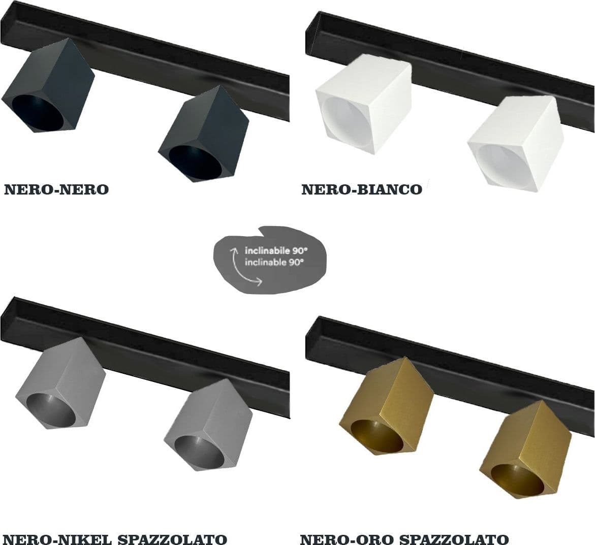 Binario faretti Perenz SNODO 8292N 8290N 8294 GU10 LED sistema modulare angolare interno spot quadrato orientabili in Faretti da soffitto Lampadari Bartalini - Colle di Val d’Elsa, commercioVirtuoso.it