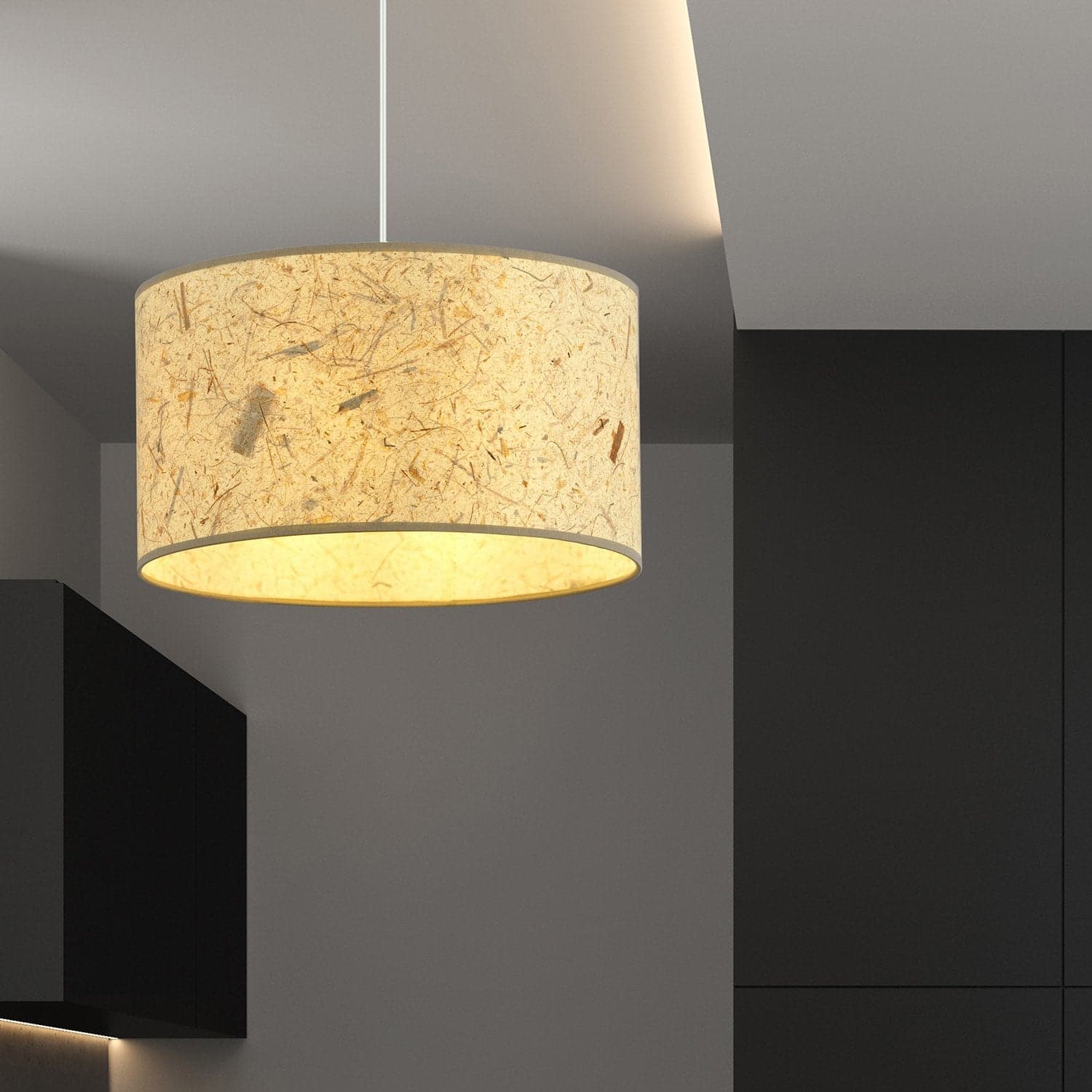Sospensione Minimal 1 Luce Aston In Acciaio Bianco E Beige Effetto Sughero in Lampade a sospensione LuceArt - Montecorvino Pugliano, commercioVirtuoso.it