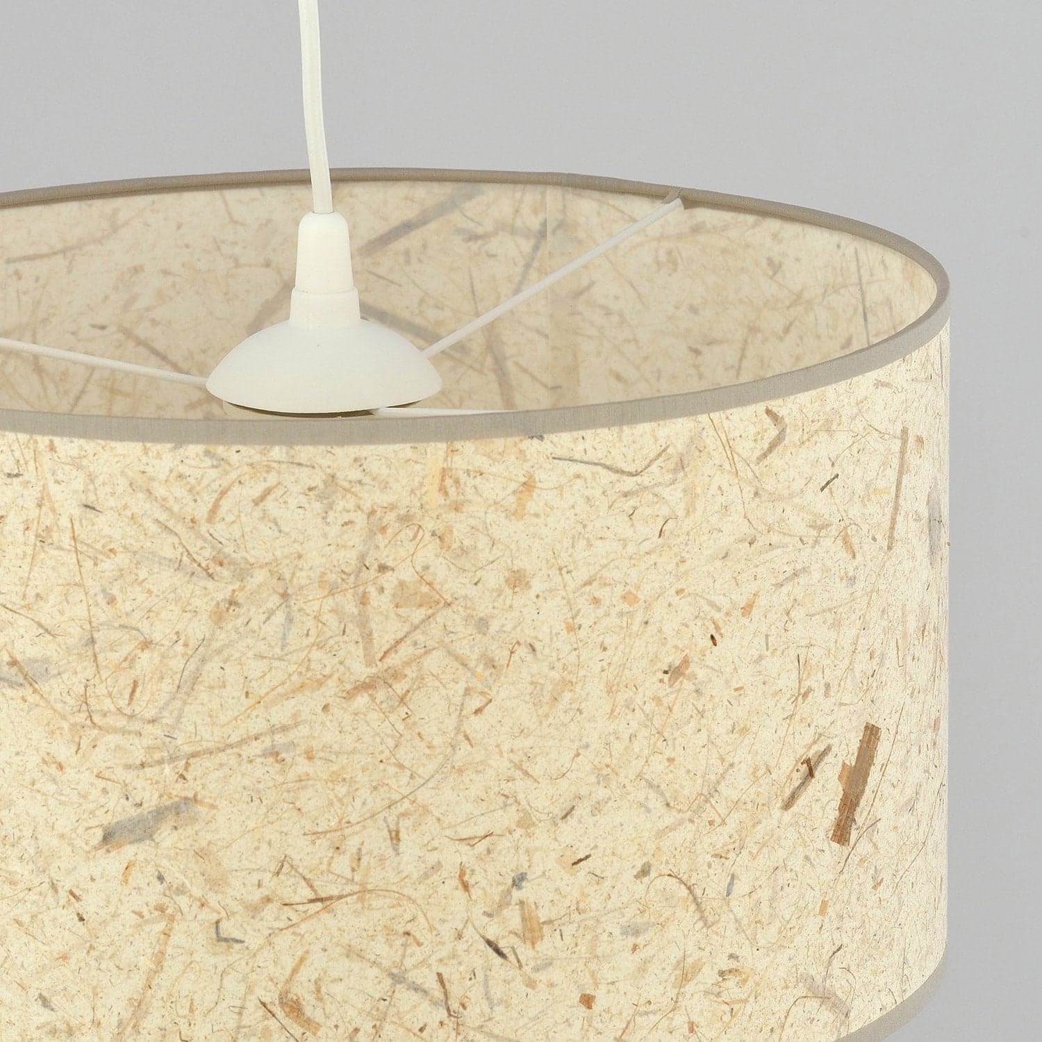 Sospensione Minimal 1 Luce Aston In Acciaio Bianco E Beige Effetto Sughero in Lampade a sospensione LuceArt - Montecorvino Pugliano, commercioVirtuoso.it