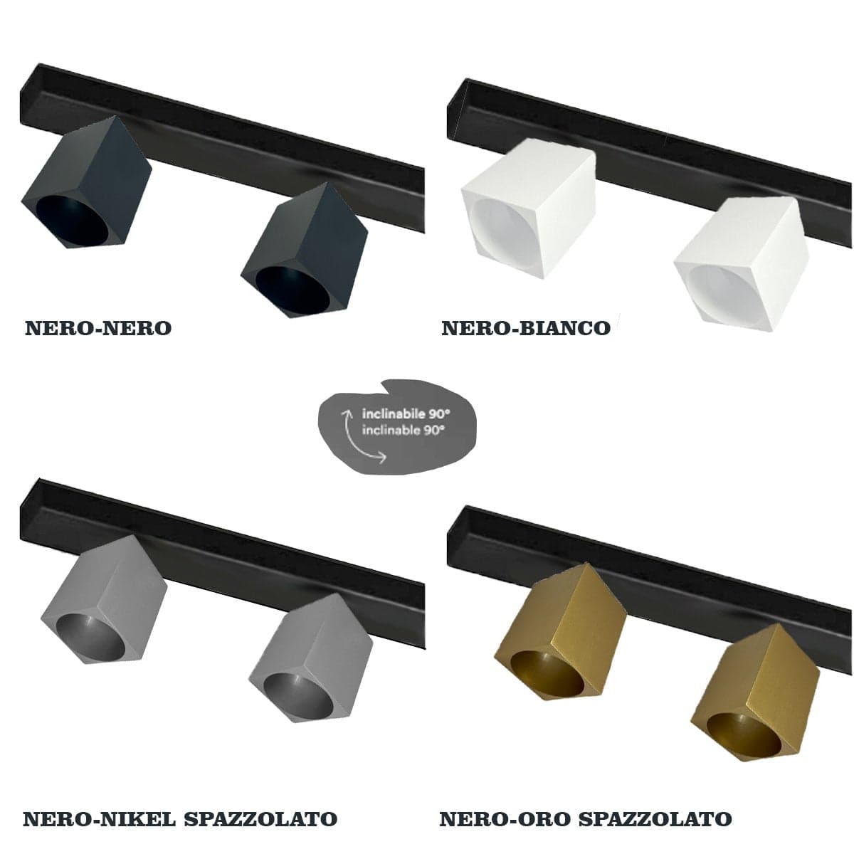 Binario faretti Perenz SNODO 8292N 8290N 8294N GU10 LED sistema modulare angolare esterno spot orientabili in Faretti da soffitto Lampadari Bartalini - Colle di Val d’Elsa, commercioVirtuoso.it