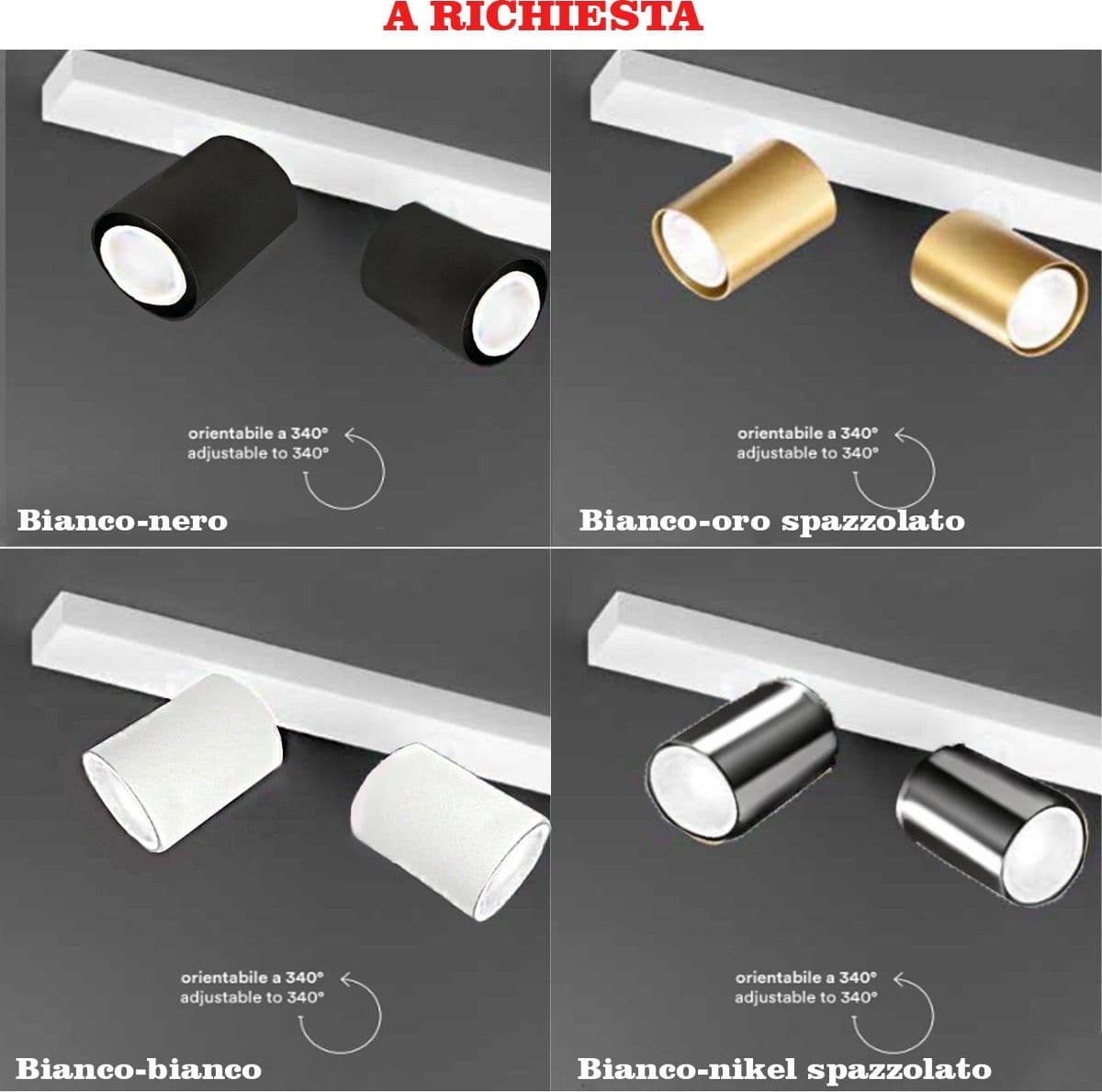 Binario faretti Perenz SNODO 8292N 8290N 8296 GU10 LED sistema modulare angolare esterno spot orientabili in Teste faretto per sistemi di illuminazione a cavo e su binario Lampadari Bartalini - Colle di Val d’Elsa, commercioVirtuoso.it