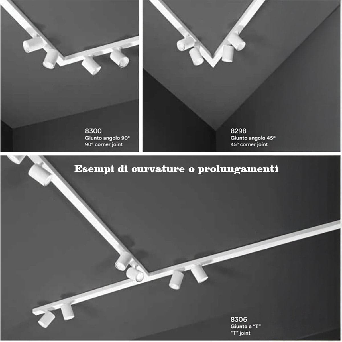 Binario faretti Perenz SNODO 8290 B 8292 B 8294 OR GU10 LED sistema modulare spot orientabili in Faretti da soffitto Lampadari Bartalini - Colle di Val d’Elsa, commercioVirtuoso.it