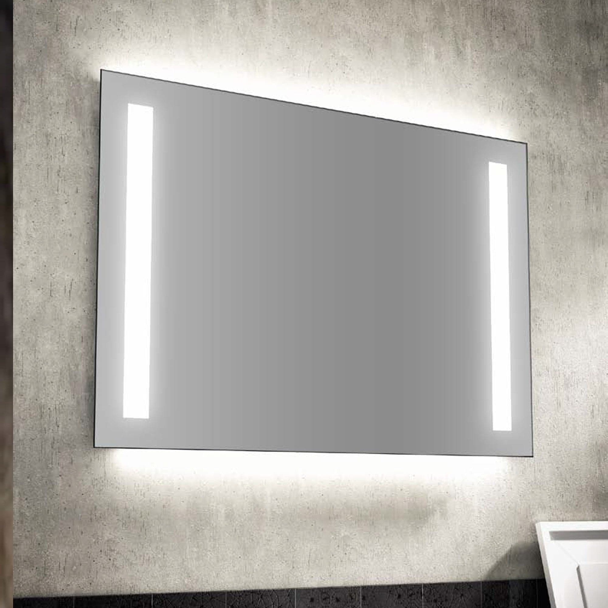 Specchio da bagno rettangolare reversibile a filo lucido retroilluminato SAMAR in Specchi da parete Mondialshop - Parabiago, commercioVirtuoso.it