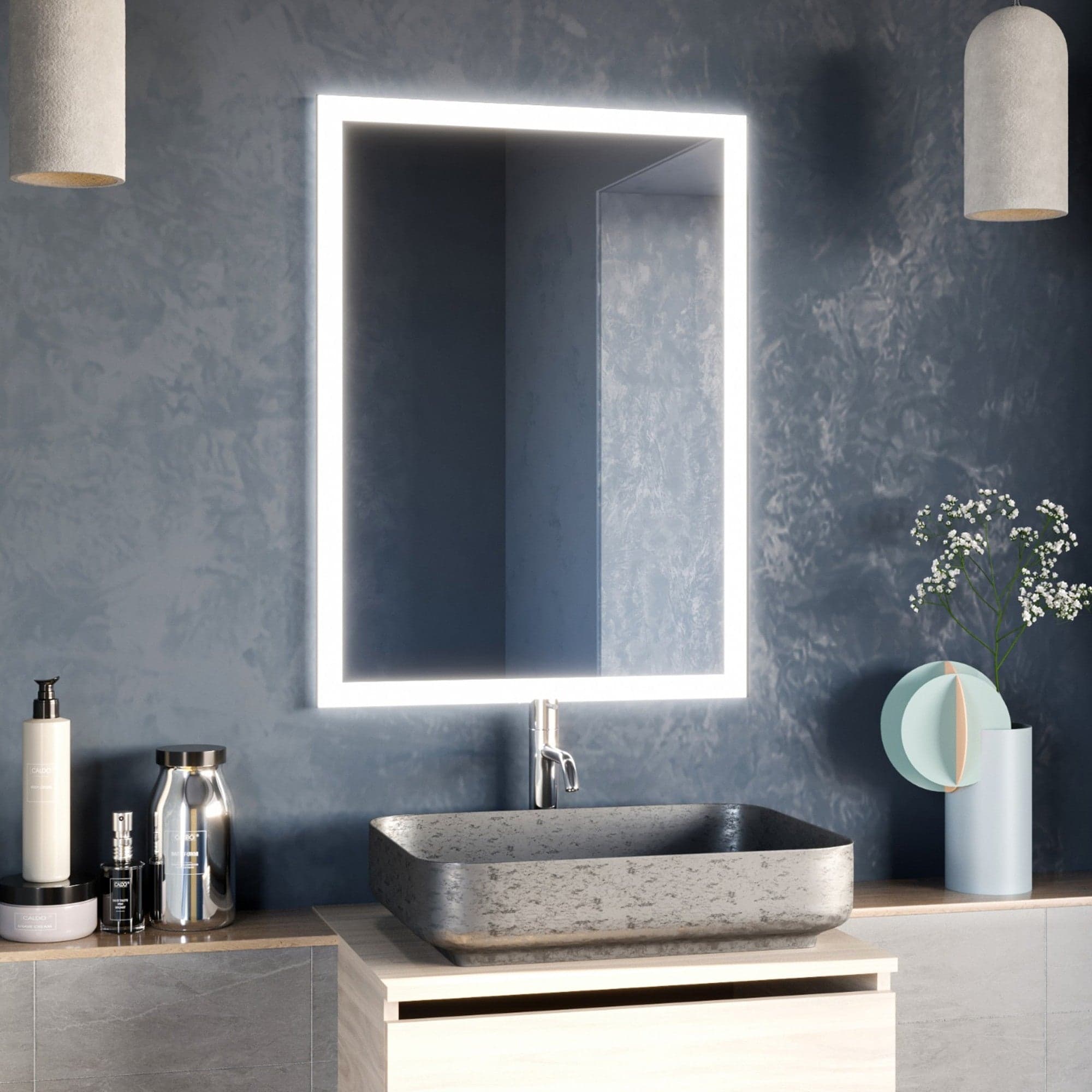 Specchio led retroilluminato rettangolare reversibile PILU in Specchi da parete Mondialshop - Parabiago, commercioVirtuoso.it