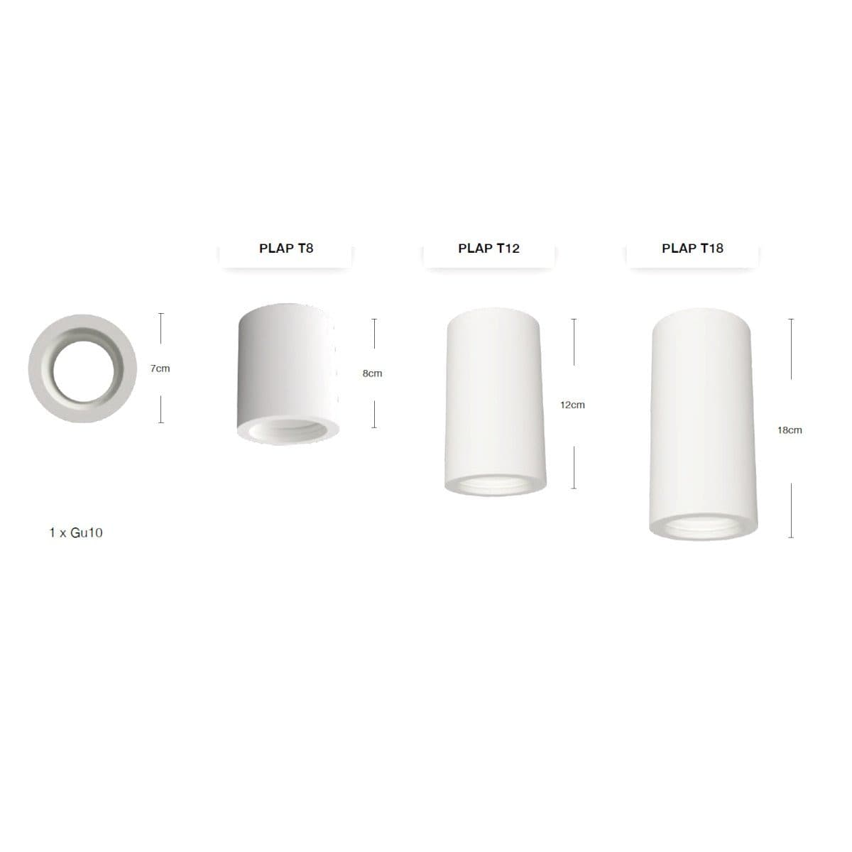 Plafoniera gesso Lampadari Bartalini PALP T8 T12 T18 GU10 LED verniciabile in Faretti da soffitto Lampadari Bartalini - Colle di Val d’Elsa, commercioVirtuoso.it