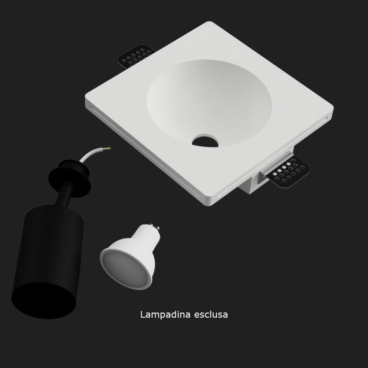 Faretto incasso Lampadari Bartalini ESIRNUS GU10 LED orientabile gesso metallo in Faretti da soffitto Lampadari Bartalini - Colle di Val d’Elsa, commercioVirtuoso.it