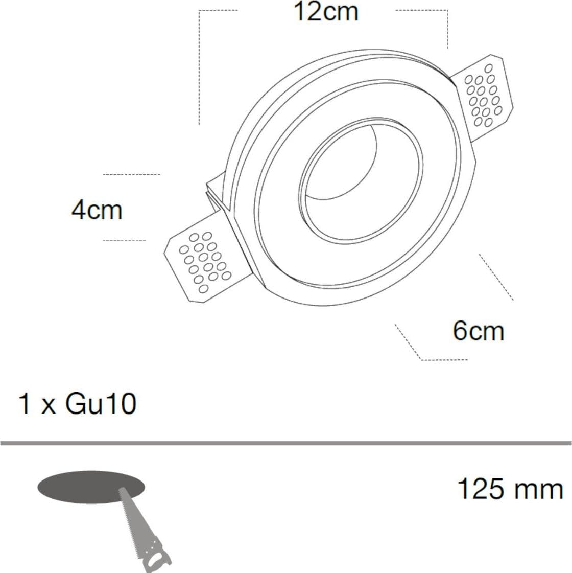 Faretto incasso Lampadari Bartalini SUNEV GU10 LED gesso metallo in Faretti da soffitto Lampadari Bartalini - Colle di Val d’Elsa, commercioVirtuoso.it