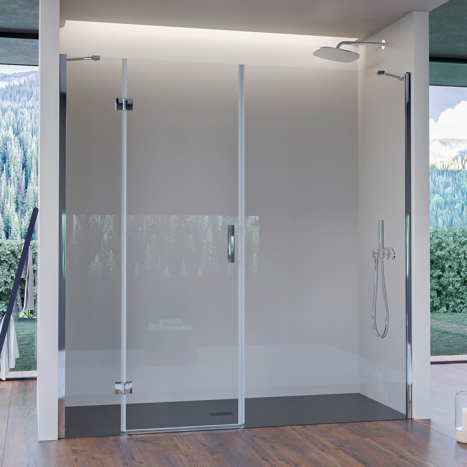 Porta Doccia Anta Battente Cristallo 8mm h195 cm REGINA in Box doccia Mondialshop - Parabiago, commercioVirtuoso.it
