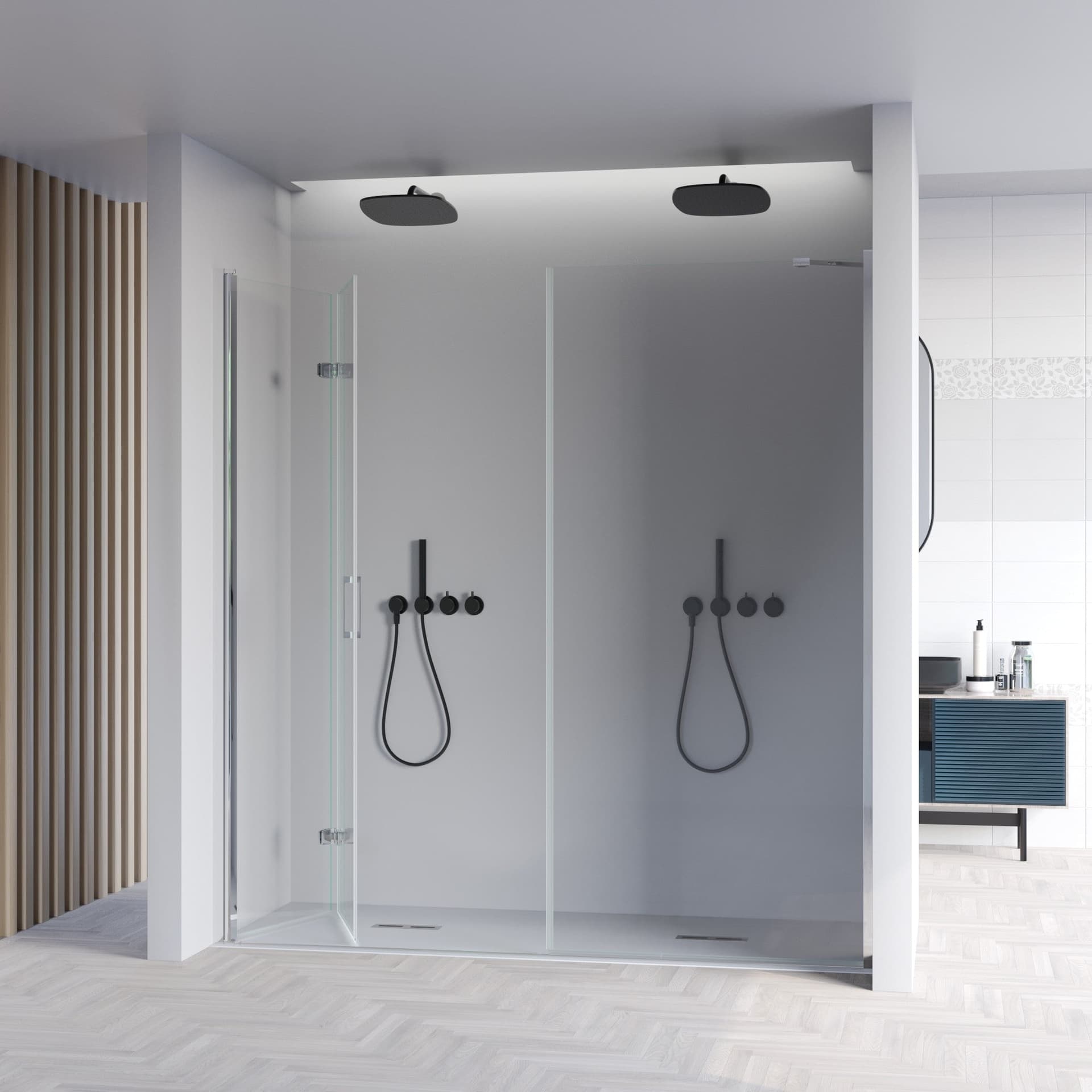 Porta doccia a soffietto senza profili in cristallo 6mm H195 REA in Porte doccia Mondialshop - Parabiago, commercioVirtuoso.it