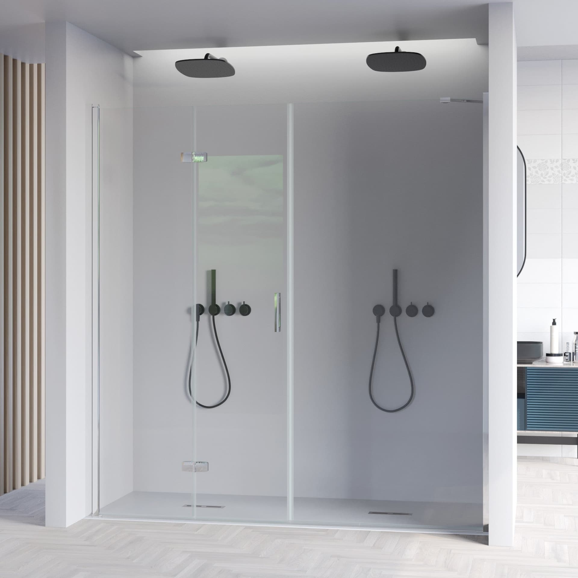 Porta doccia a soffietto senza profili in cristallo 6mm H195 REA in Porte doccia Mondialshop - Parabiago, commercioVirtuoso.it