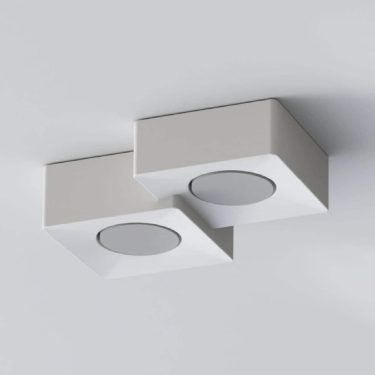 Plafoniera gesso Lampadari bartalini ORDAUQS 2 GX53 LED moderna verniciabile in Plafoniere Lampadari Bartalini - Colle di Val d’Elsa, commercioVirtuoso.it