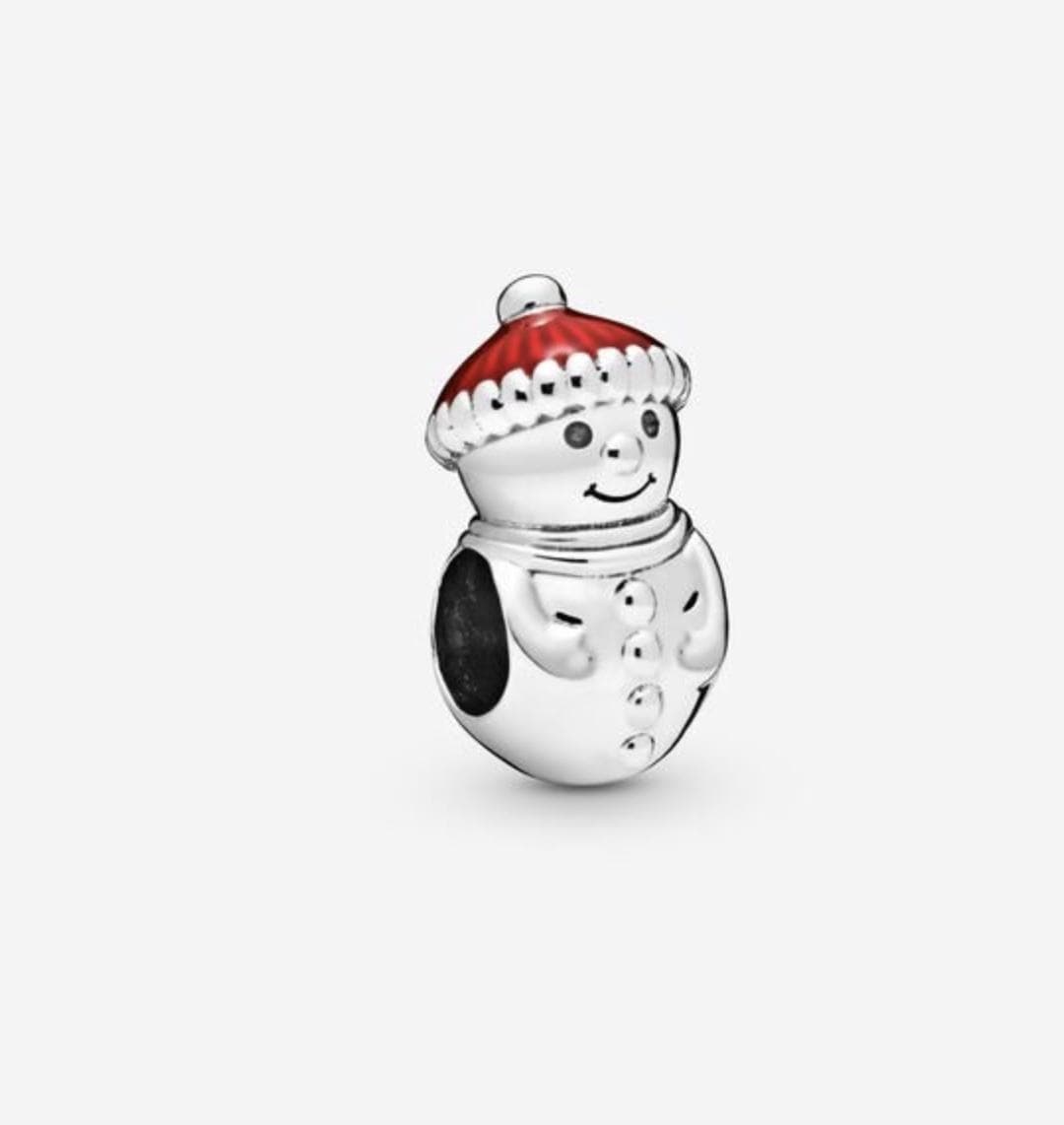 Pandora Charm Pupazzo di neve con cappello natalizio