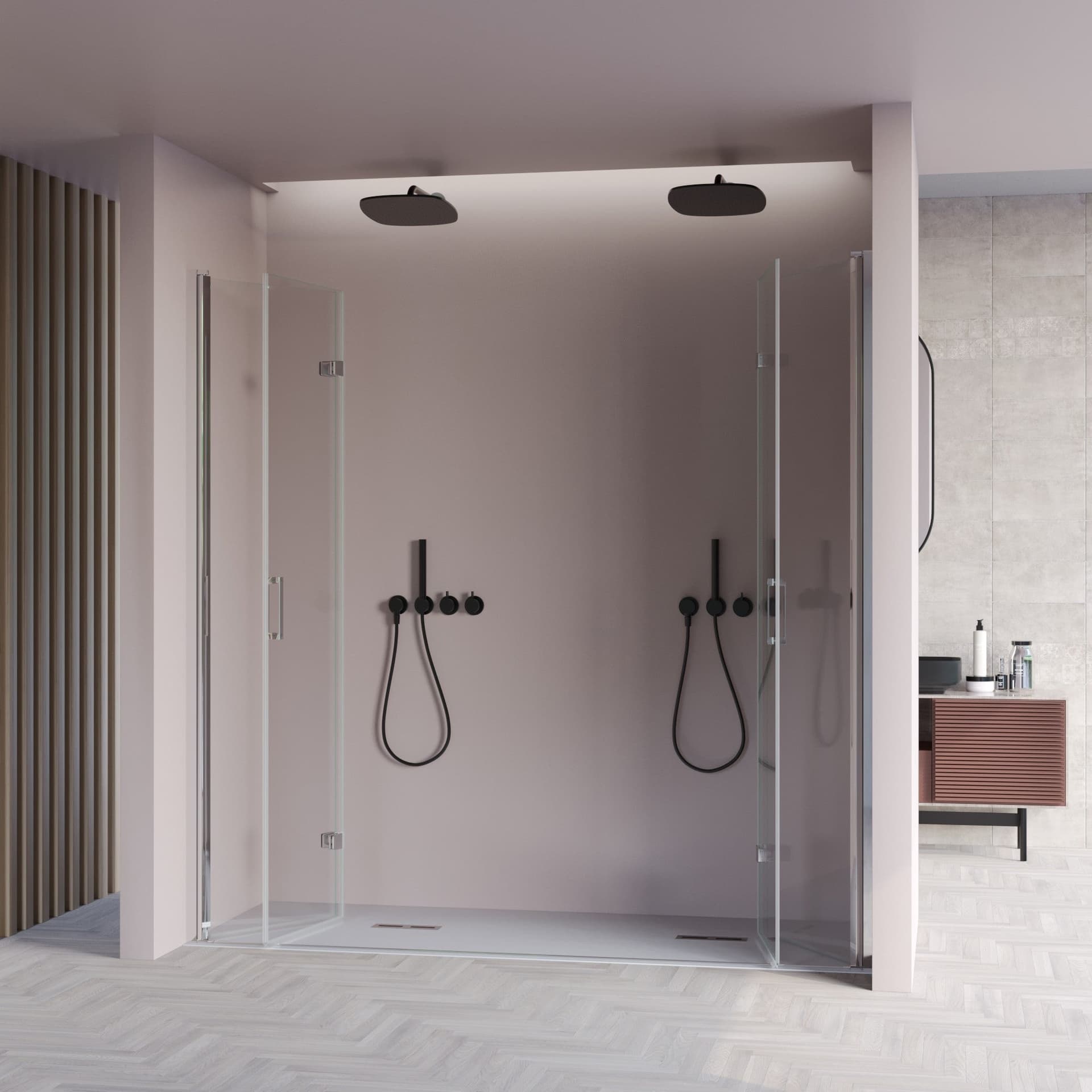 Porta doccia pieghevole ingresso centrale H195cm 6mm REA in Box doccia Mondialshop - Parabiago, commercioVirtuoso.it