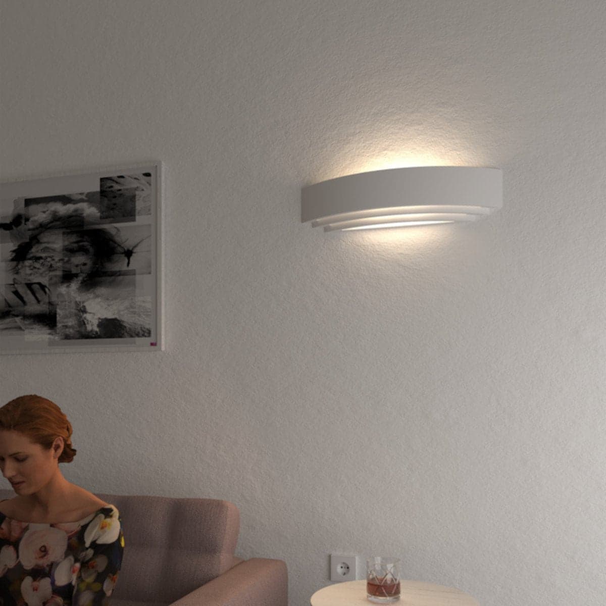 Applique gesso Lampadari Bartalini WOBNIAR 105 E27 LED verniciabile monoemissione in Applique Lampadari Bartalini - Colle di Val d’Elsa, commercioVirtuoso.it