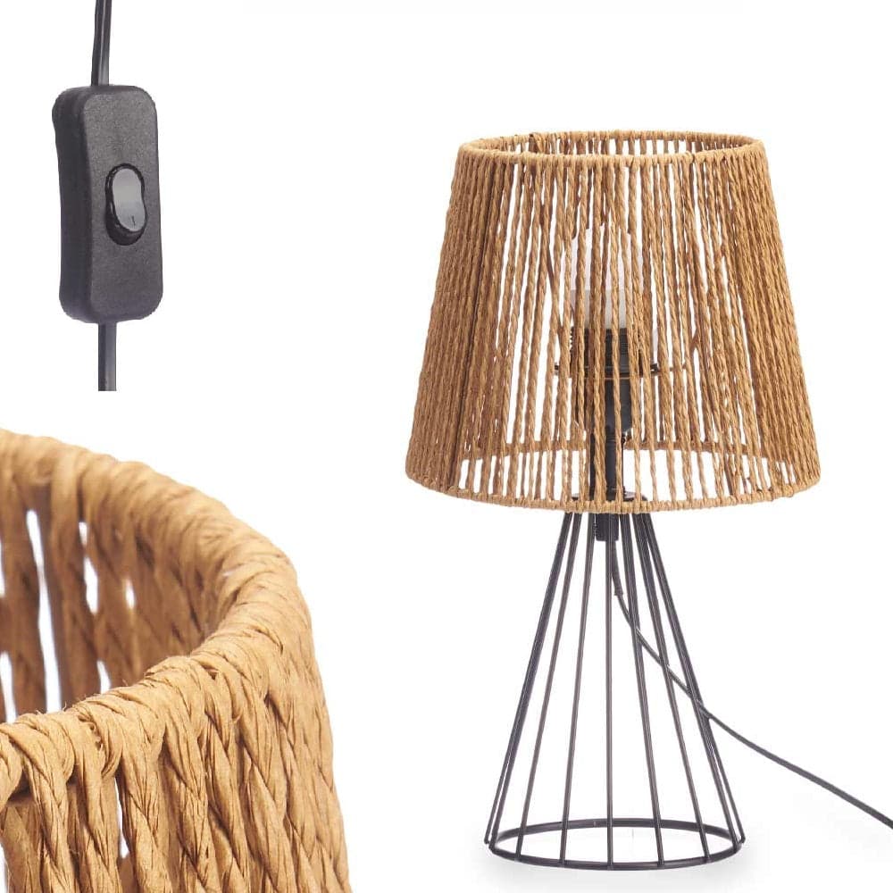 Lampada in Metallo e Corda Lume E27 max 40watt 22x22 H 39 cm Design Moderno in Lampade a sospensione Danyx - Casoria, commercioVirtuoso.it