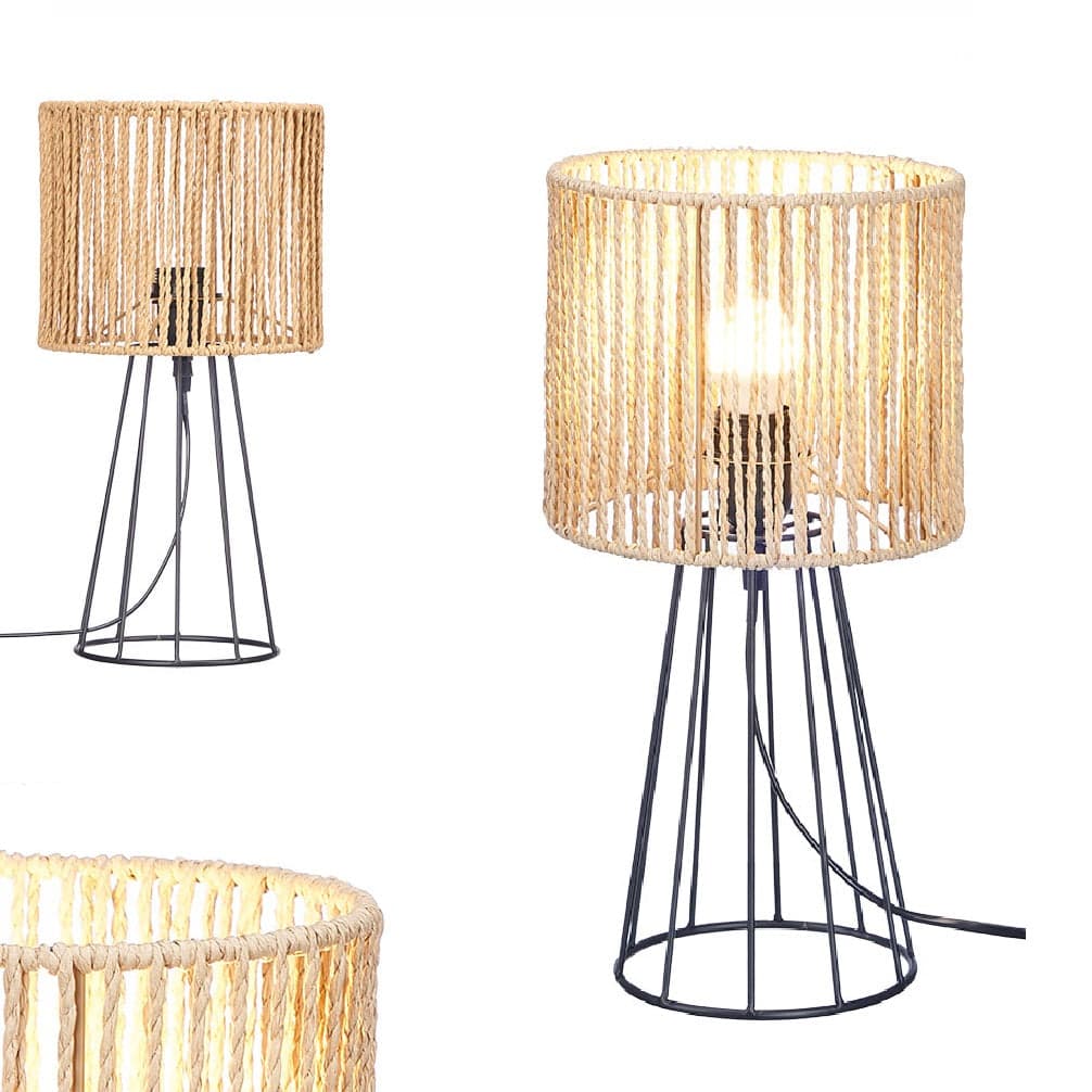 Lampada in Metallo e Corda Lume E27 max 40watt 20x17 H 39 cm Design Moderno in Lampade a sospensione Danyx - Casoria, commercioVirtuoso.it