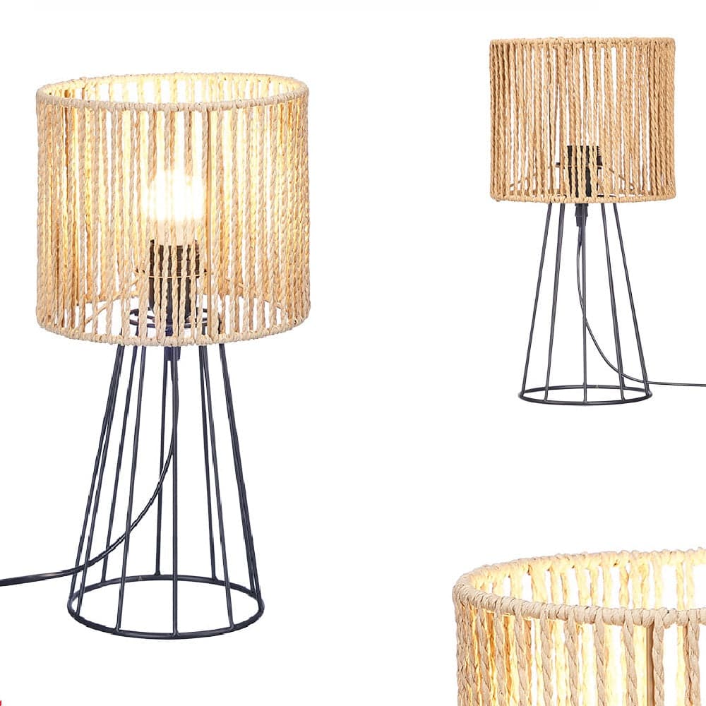 Lampada in Metallo e Corda Lume E27 max 40watt 20x17 H 39 cm Design Moderno in Lampade a sospensione Danyx - Casoria, commercioVirtuoso.it