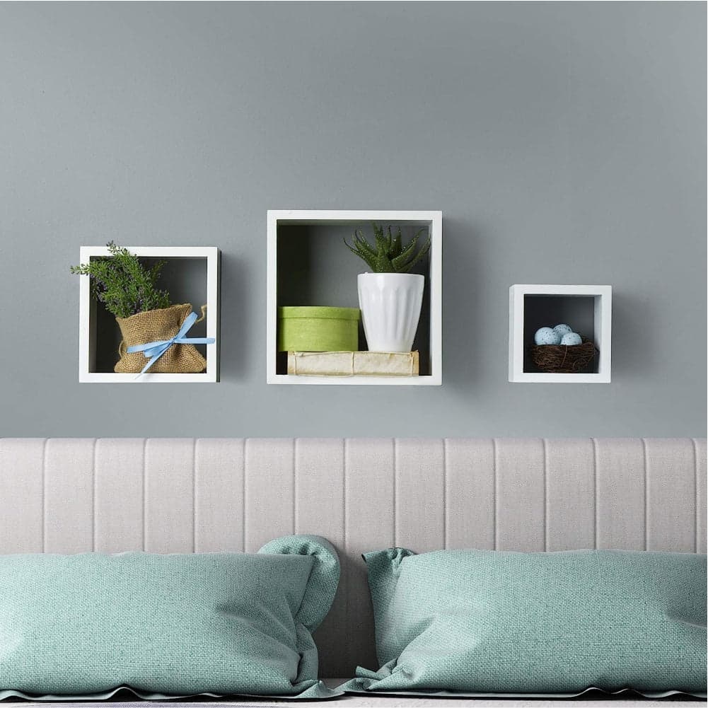 Kit 3 Mensole Cubo da Parete in Legno 30x30 27x27 24x24 cm colore Bianco in Mensole da muro Danyx - Casoria, commercioVirtuoso.it