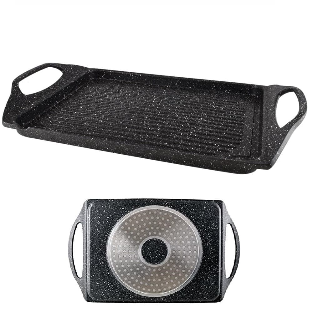 Bistecchiera in Alluminio Pressofuso 35x22cm Antiaderente Induzione Griglia Barbecue in Padelle grill Danyx - Casoria, commercioVirtuoso.it