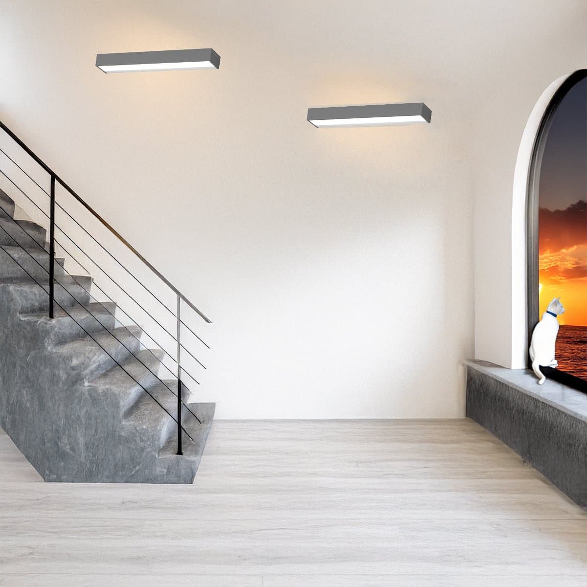 Applique moderno Top Light BIOS 1213 55 LED SWITCH 2640LM alluminio illuminazione modulo integrato in Applique Lampadari Bartalini - Colle di Val d’Elsa, commercioVirtuoso.it
