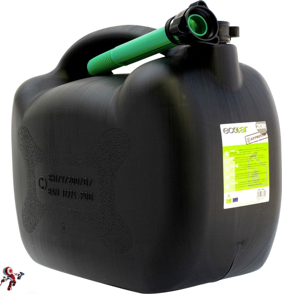 Ecocar - Tanica per Carburante - in Plastica HDPE - con Travasatore - per Benzina e Diesel - con Tappo di Sicurezza in Taniche carburante Masterbrico - Longobardi, commercioVirtuoso.it