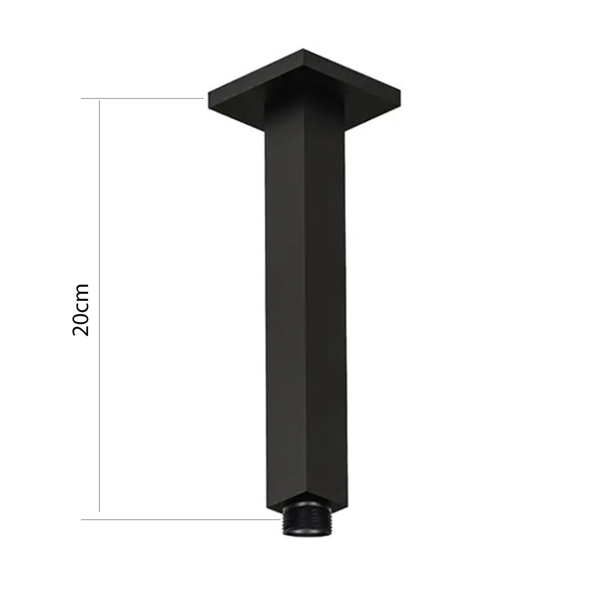 Braccio doccia a soffitto nero da 20cm in Docce fisse Mondialshop - Parabiago, commercioVirtuoso.it