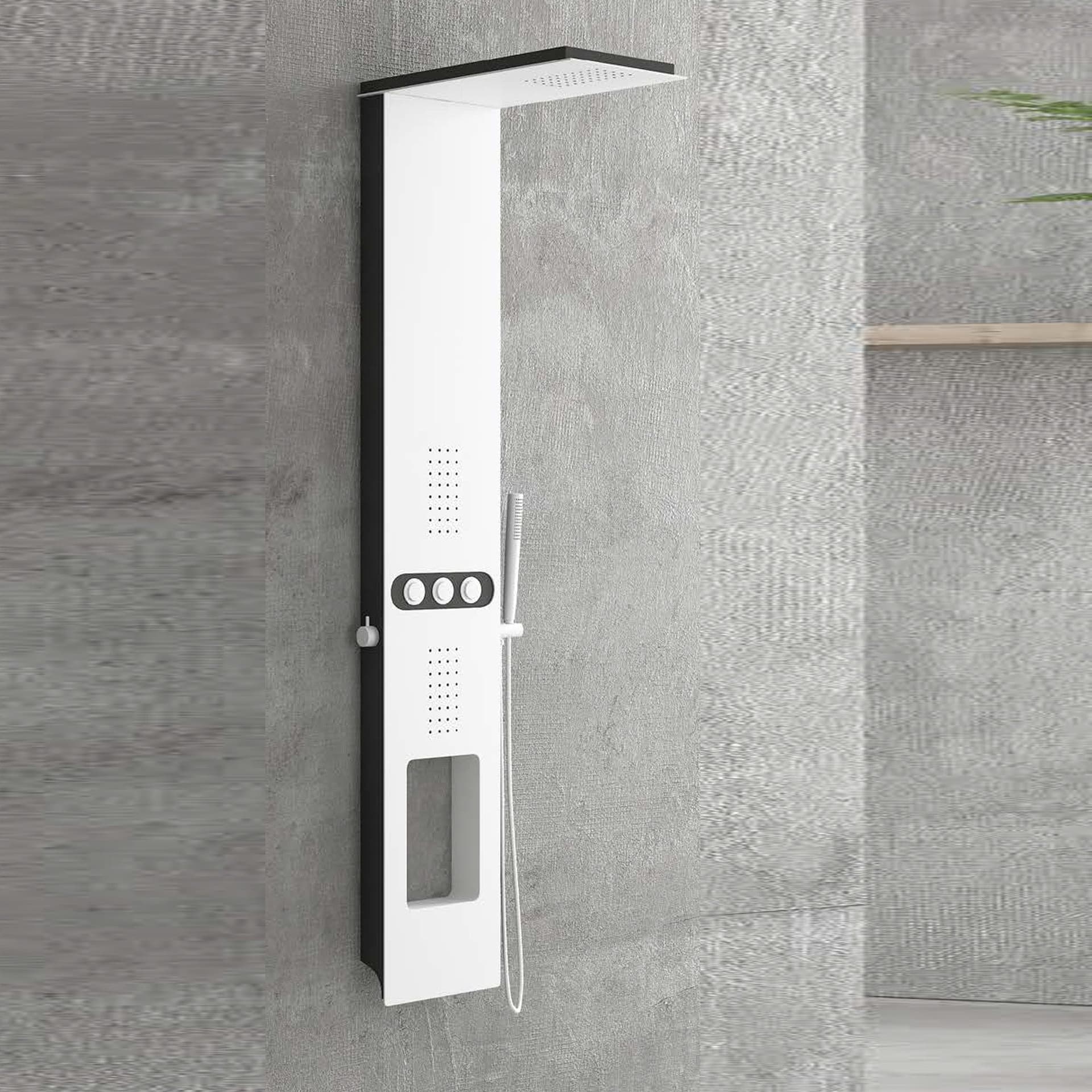 Pannello idromassaggio bianco con mensola A7118 Karag in Rubinetti per vasca Mondialshop - Parabiago, commercioVirtuoso.it
