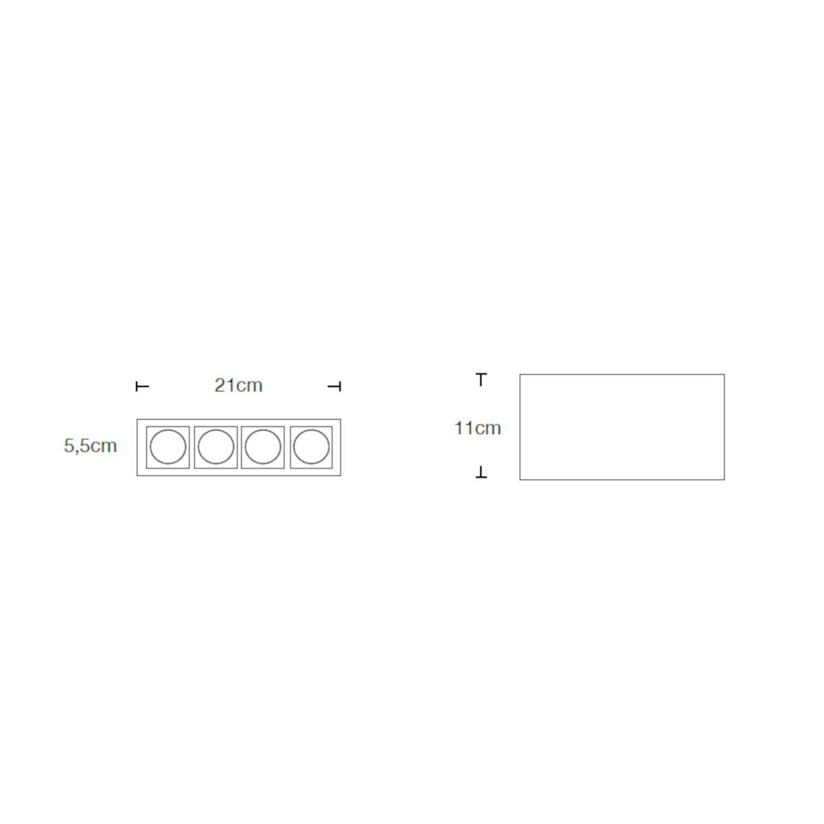 Plafoniera gesso Lampadari Bartalini AENIL T4 GU10 LED verniciabile moderno in Plafoniere Lampadari Bartalini - Colle di Val d’Elsa, commercioVirtuoso.it