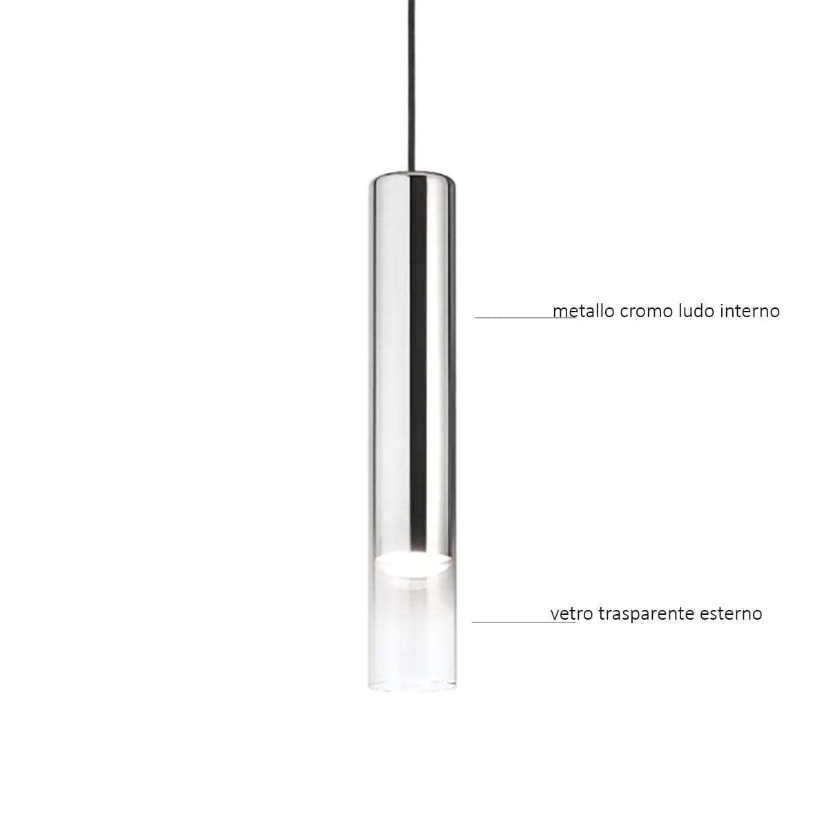 Lampadario moderno Ideal Lux LOOK SP1 D06 194806 GU10 LED cilindro vetro trasparente in Lampade a sospensione Lampadari Bartalini - Colle di Val d’Elsa, commercioVirtuoso.it