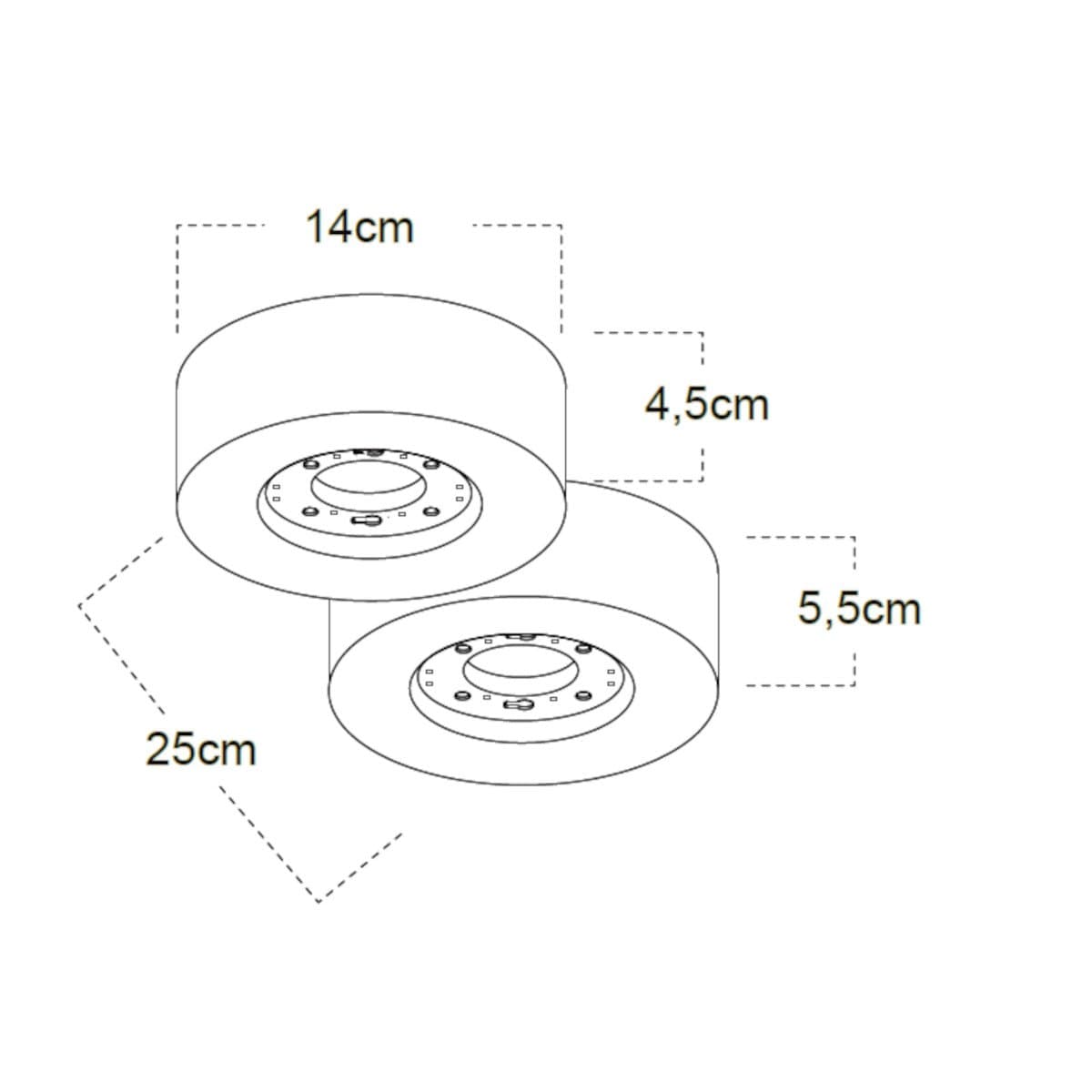 Plafoniera gesso Lampadari Bartalini SGGE 2 GX53 LED IP54 verniciabile moderno in Plafoniere Lampadari Bartalini - Colle di Val d’Elsa, commercioVirtuoso.it