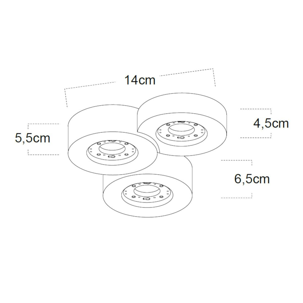 Plafoniera gesso Lampadari Bartalini SGGE 3 GX53 LED IP54 verniciabile moderno in Plafoniere Lampadari Bartalini - Colle di Val d’Elsa, commercioVirtuoso.it
