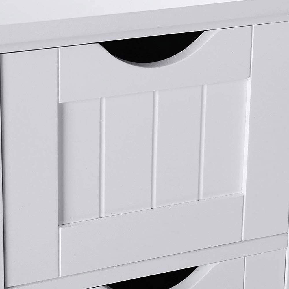 Mobile Multiuso Salvaspazio 4 Cassetti 1 Anta 55x30 H81 cm in Legno MDF Bianco in Mobili a terra Danyx - Casoria, commercioVirtuoso.it