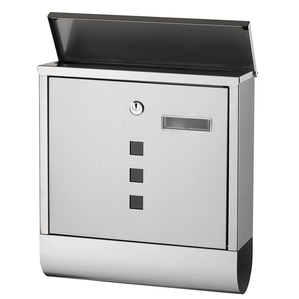 Cassetta Porta Posta Acciaio Antiruggine 37x33.5x10 cm 2 Chiavi Porta Giornale