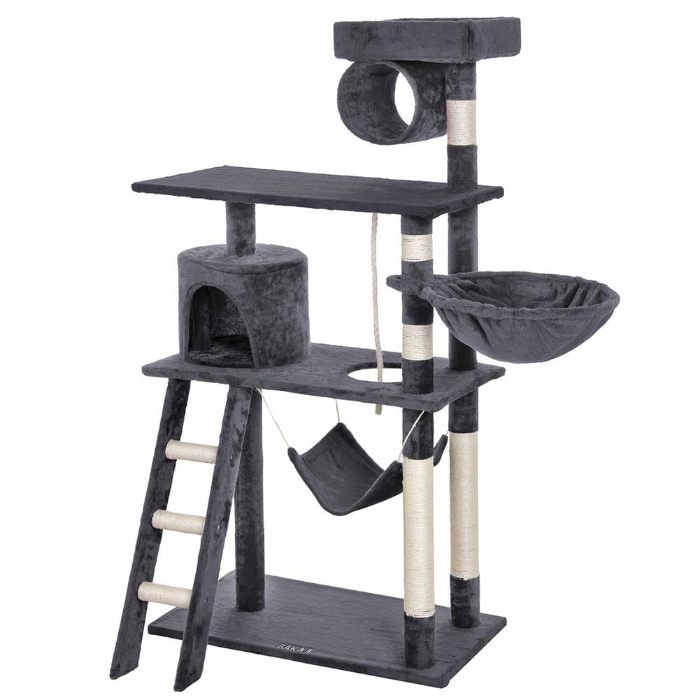 Albero Tiragraffi Gatti Giochi Cuccia Amaca Graffiatoio 74.5x40 H142cm Grigio in Alberi tiragraffi Danyx - Casoria, commercioVirtuoso.it