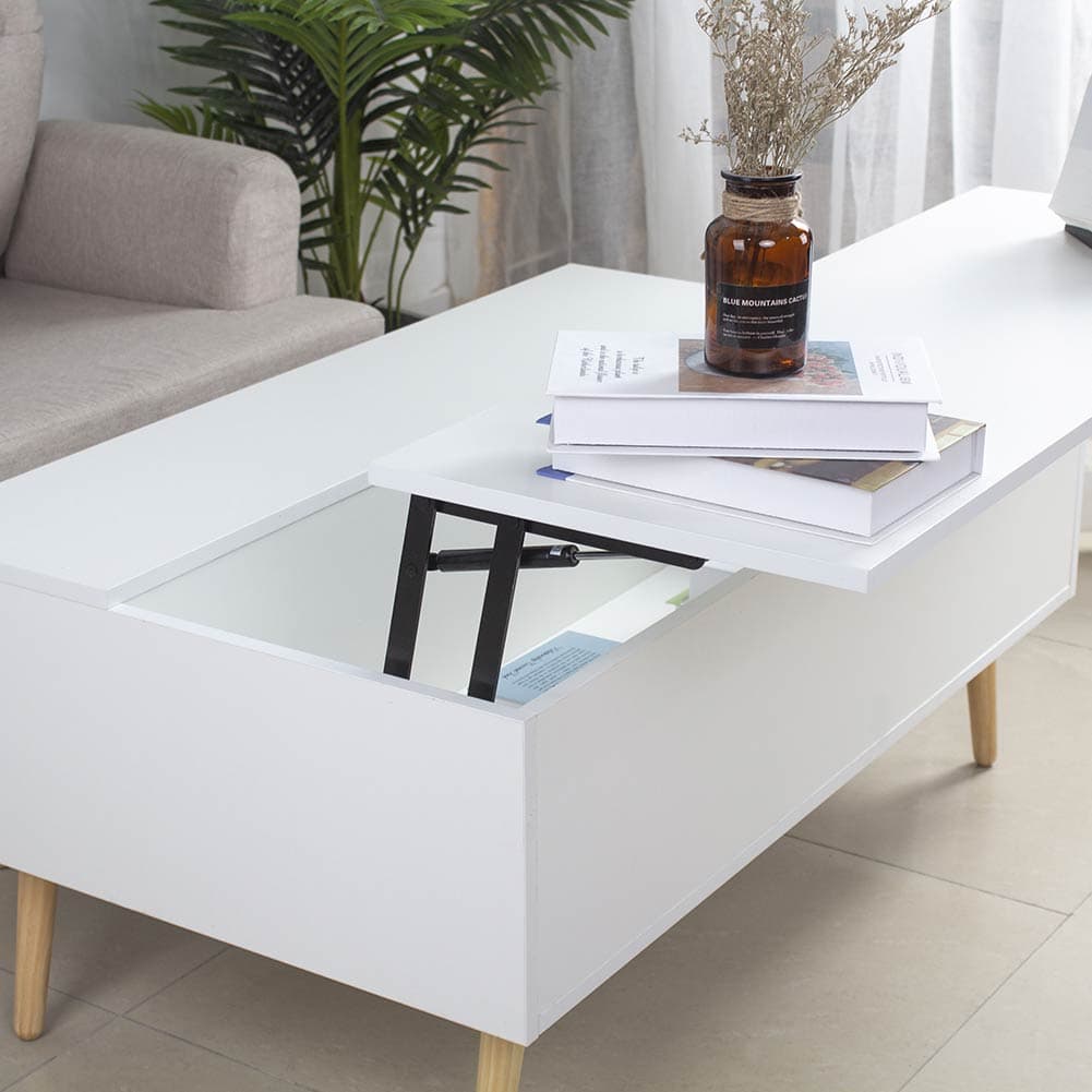 Tavolino da Salotto con Vano Contenitore in Legno 100x60x45cm Moderno Bianco in Tavolini da caffè Danyx - Casoria, commercioVirtuoso.it