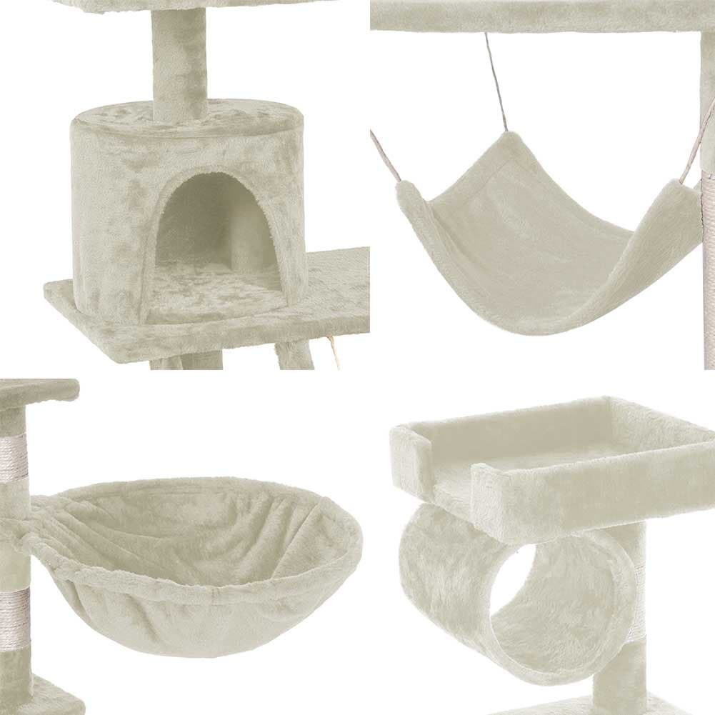 Albero Tiragraffi Gatti Giochi Cuccia Amaca Graffiatoio 74.5x40 H142cm Beige in Alberi tiragraffi Danyx - Casoria, commercioVirtuoso.it