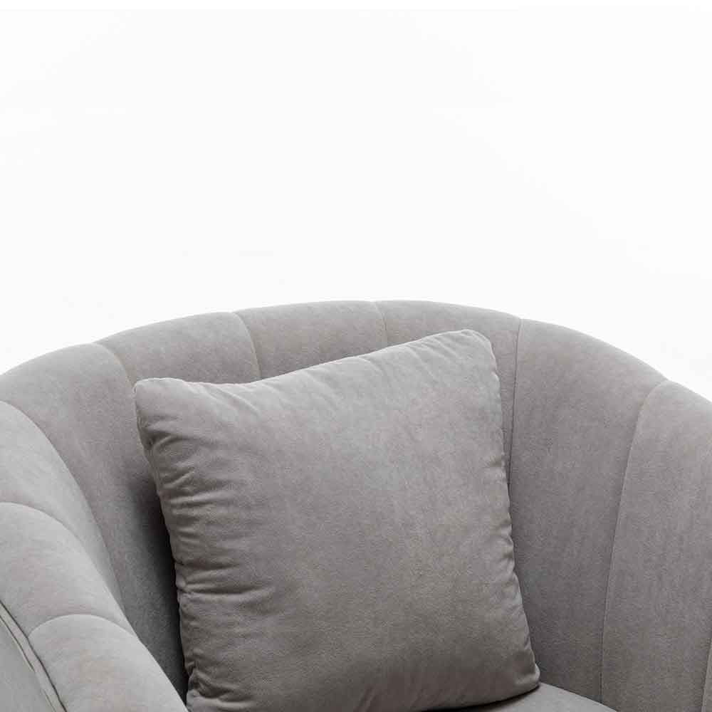 Sedia Poltrona in Tessuto e Metallo con Cuscino Design Elegante Moderno GrigioOro in Poltrone Danyx - Casoria, commercioVirtuoso.it