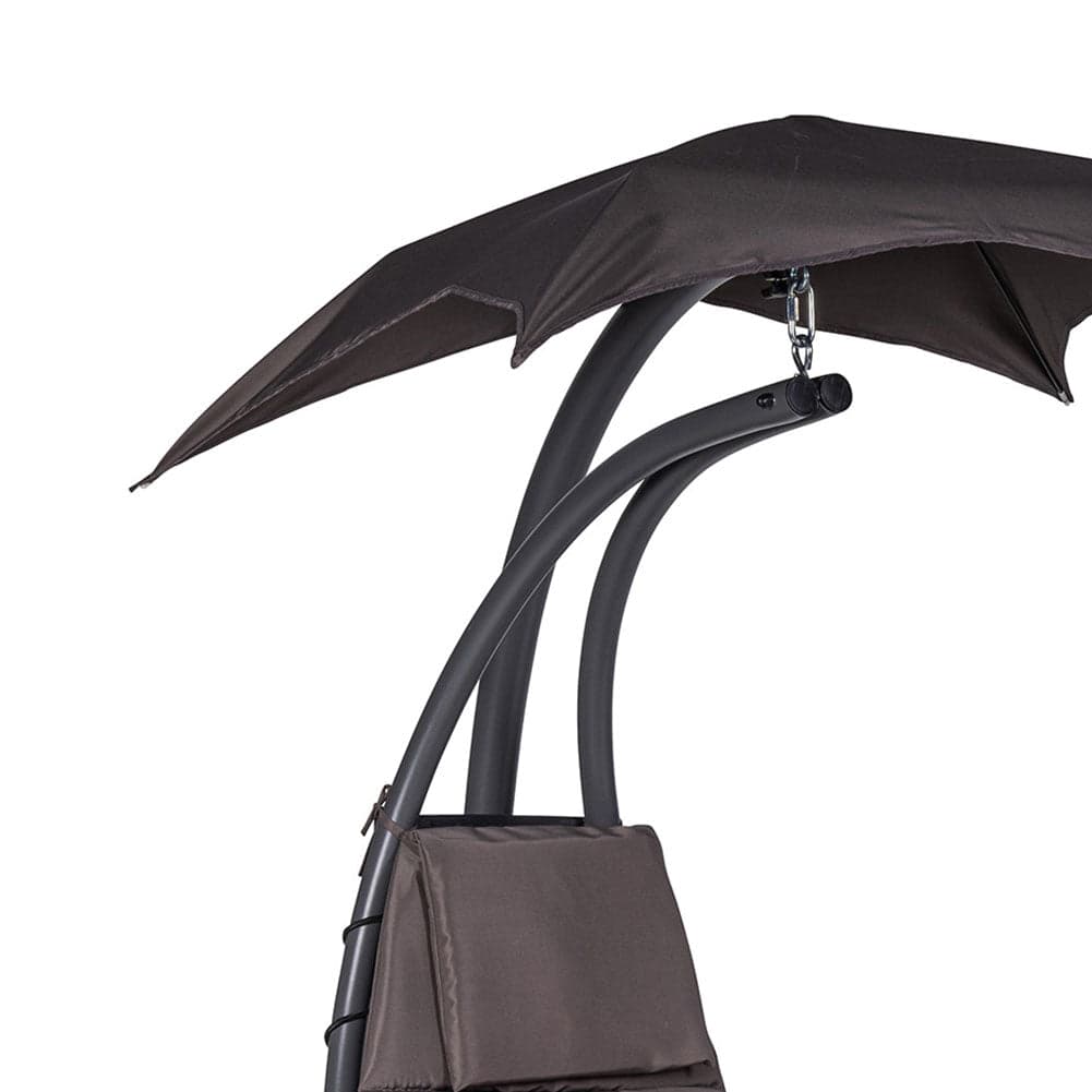 Dondolo Lettino Sospeso da Giardino con Parasole e Cuscino Morbido Amaca Grigio in Sedie sospese Danyx - Casoria, commercioVirtuoso.it